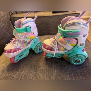 SULIFEEL Rainbow Unicorn Beginners Roller Skates size XS
